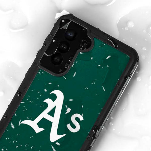 MLB Oakland Athletics - Solid Distressed Galaxy S24 Plus Waterproof Case